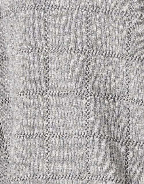 Stylish Grey Wool and Cashmere Blend Pointelle Knit Cardigan for Women