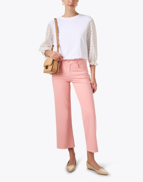 Paula White Eyelet Lace Balloon Sleeve Cotton Top