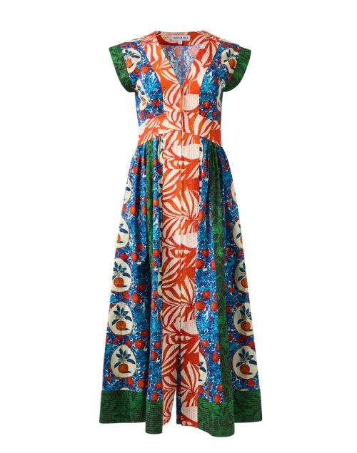 Stylish April Mixed Print Women's Cotton A-Line Dress