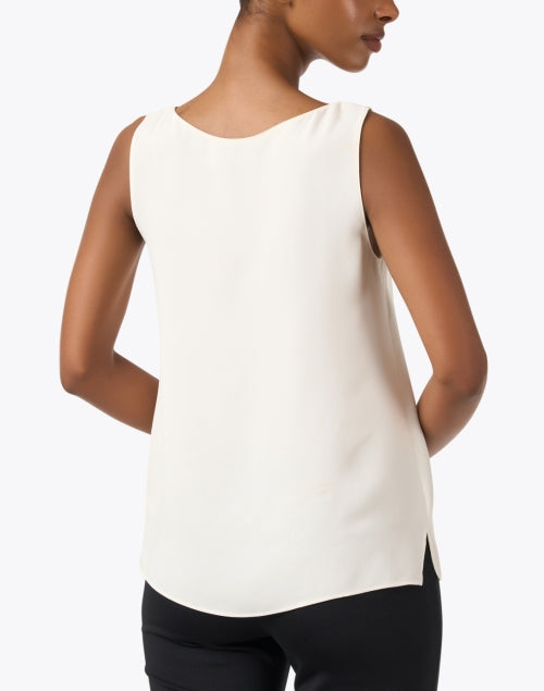 Finley Lightweight Breathable White Double Silk Georgette Sleeveless Top