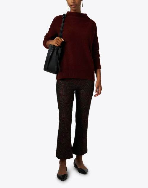 Leo Multi - Patterned Elastic - Waist Pull - On Cropped Flared Pants