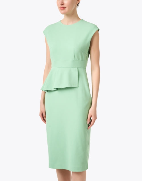 Elegant Mia Green Sheath Dress with Peplum Detail