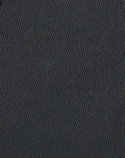 Stylish Tokyo Black Fine - Grain Leather Tote Bag with White Contrast Stitching