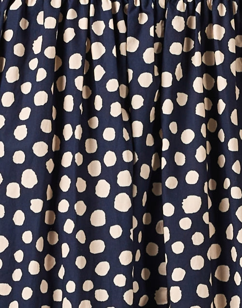 Asbury Navy Polka - Dot Print Women's Cotton Shirt Dress