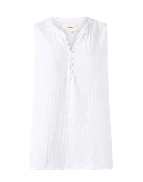 Xirena Tish Sleeveless White Cotton Gauze Top for Warm Weather