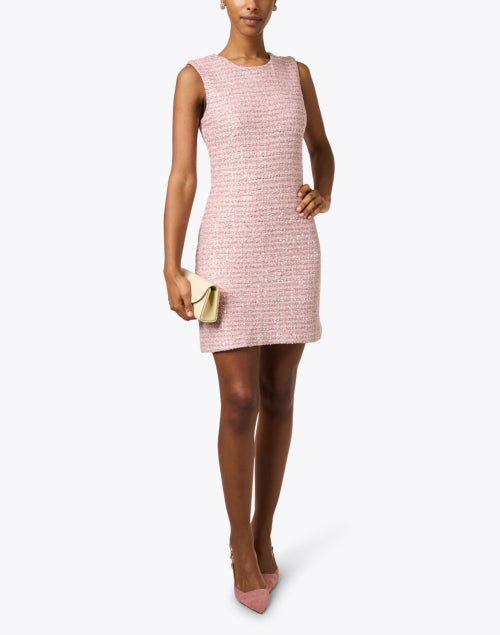 Stylish Pink Plaid Sequined Sheath Dress for a Chic Look