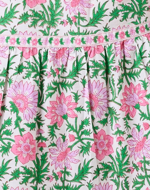 Stylish Pink Floral Hand - Block Printed Sofia Maxi Dress