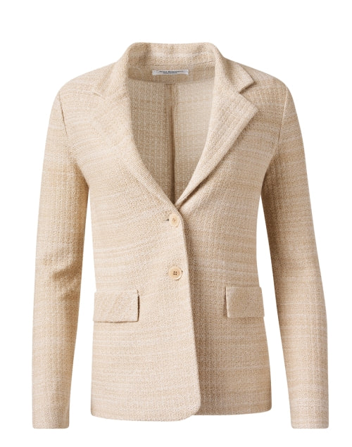 Stylish Beige Cotton - Linen Blend Orsola Jacket by Amina Rubinacci