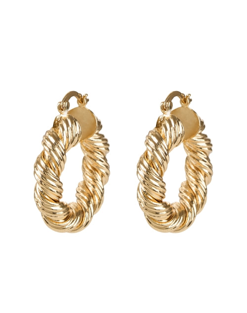 Atticus Gold Twisted Style Hoop Earrings for Everyday Wear