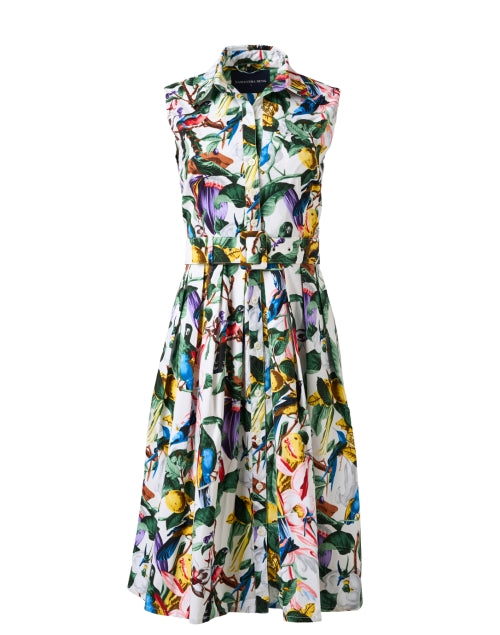 Stylish Audrey White Multi - Print Women's Dress for Various Occasions