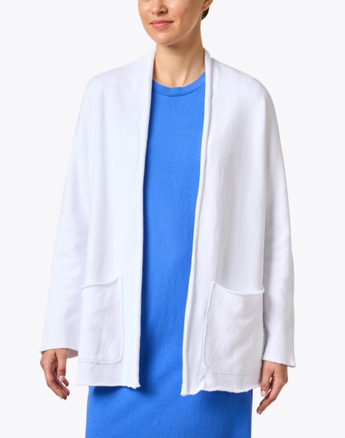 Barbara's Super Soft White Cotton Cardigan for Cozy Layering