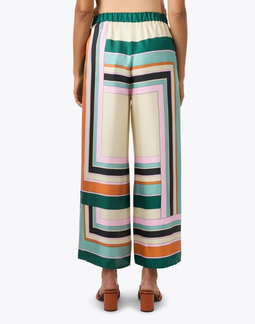 Weekend Max Mara Ottavo Brand New Silk Trousers with Multi Geometric Prints