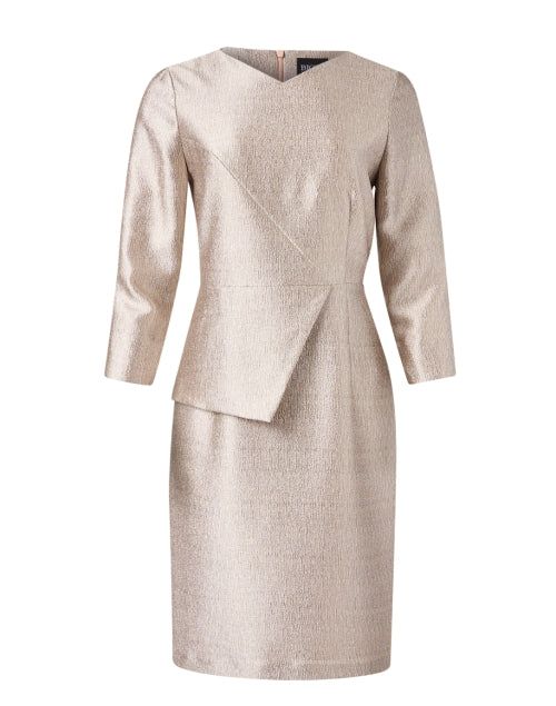 Stunning Gold Peplum Sheath Dress for Special Occasions