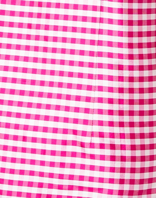 Rita Silk Women's Pink and White Checkered Blouse Top