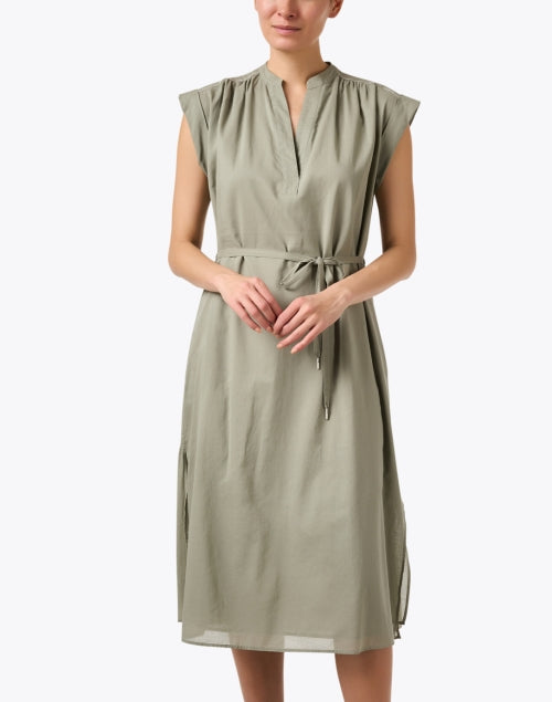 Elegant Green Cotton Women's Dress for Workweek