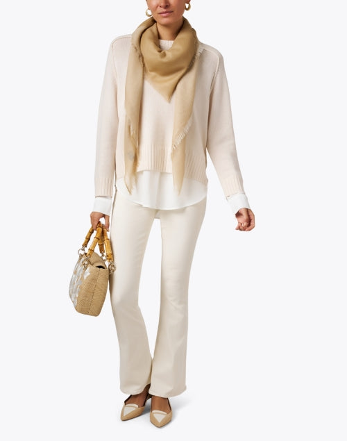 Stylish Camel Ombre Patterned Soft Cashmere Scarf