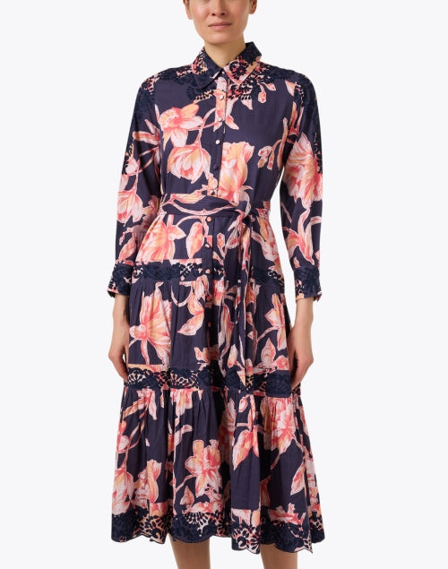 Stunning Molly Purple Floral Print Women's Midi Dress