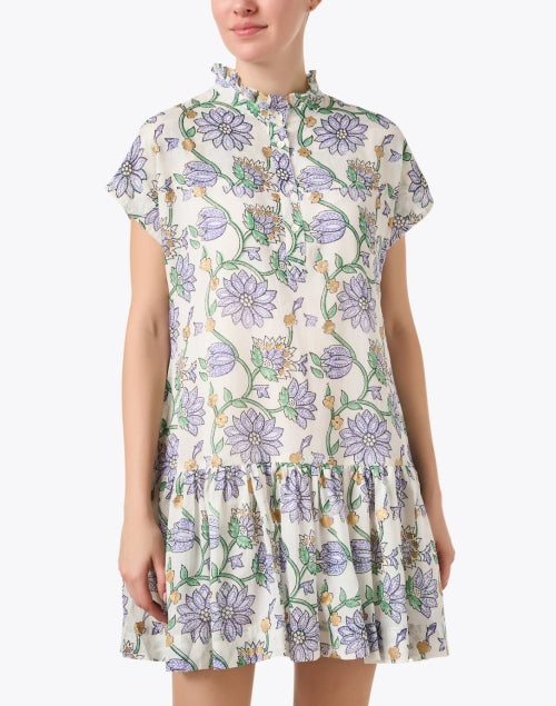 Oliphant's Presidio Mini Dress with Stunning Purple and Gold Floral Print