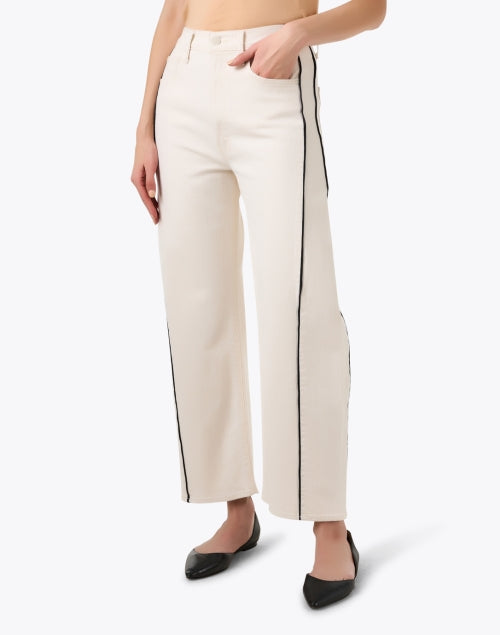 Ivory Half - Piped Barrel - Leg Ankle Jeans for a Fresh Denim Look