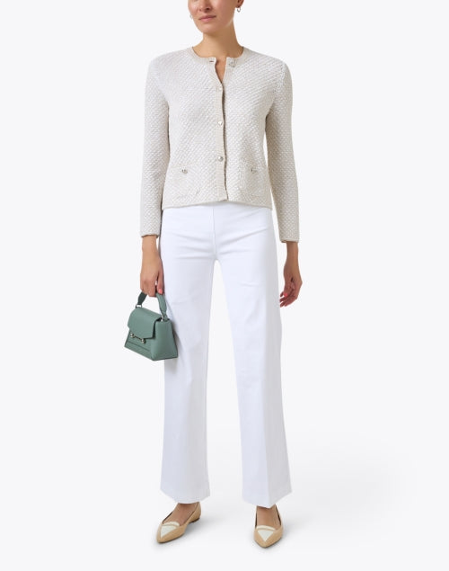 Beige Cotton Blend Sipario Casual Jacket for Work and Weekend
