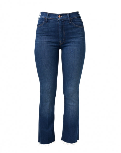 The Medium Blue High-Waisted Ankle-Length Stretch Denim Jeans for a Stylish Look, Named Hustler