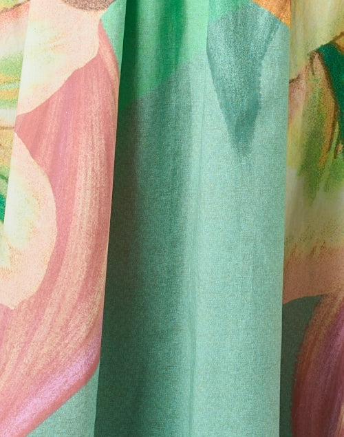 Stylish Green Floral Patterned Women's Dress