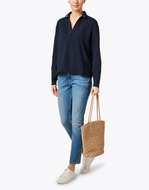 Navy Patrick Popover Henley Men's Top - A Classic Wardrobe Essential