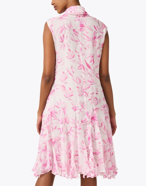Elegant Celhia Pink Floral-Print Knee-Length Dress