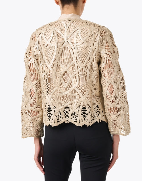 Exquisite Gold Metallic Lace Topper Jacket for Effortless Sophistication