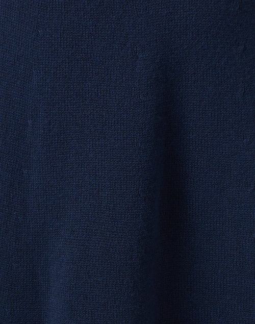 Elegant Navy Wool - Cashmere Blend Knit Midi Skirt for Modern Women
