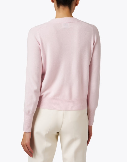 Allude Women's Fashionable Pink Knit Wool and Cashmere Blend Cardigan
