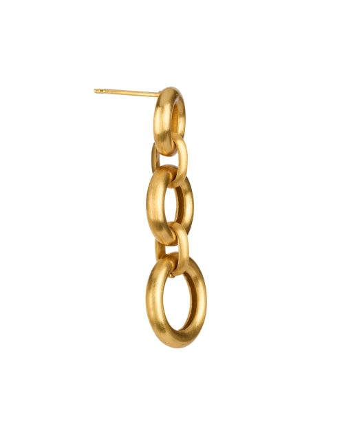 Gorgeous Gold Linear Triple Drop Style Earrings for Women