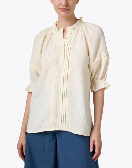 Ivory Cotton Billie Top with Feminine Flair