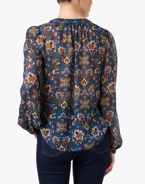 Stylish Ashlynn Blue Floral Print Blouse for All - Day Wear