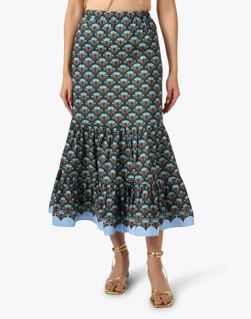 Stylish Chase Multi - Print 100% Cotton Fit - and - Flare Skirt