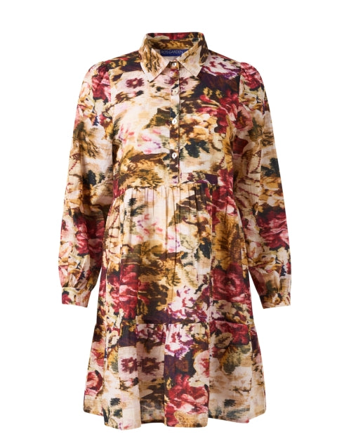 Stylish Pink Multi-Floral Featherweight Cotton Mini Dress - Romy