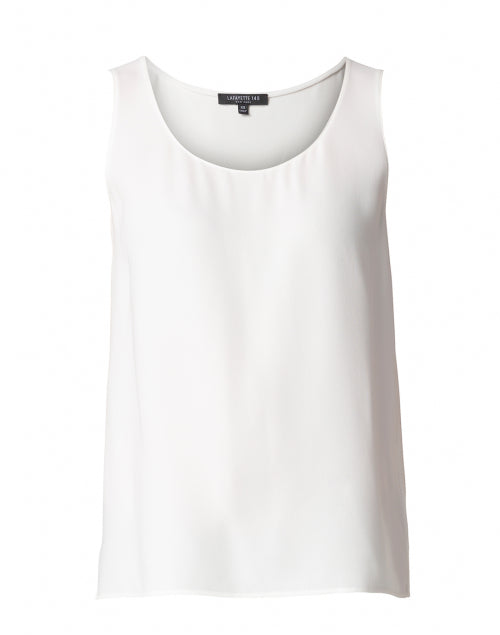 Finley Lightweight Breathable White Double Silk Georgette Sleeveless Top