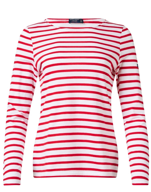Soft Cotton Minquidame Top with White and Red Stripes