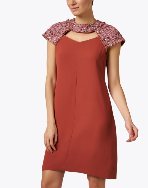 Gorgeous Cranberry Red Crepe Mini Dress for Women
