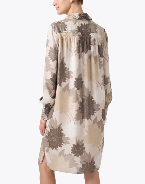Stylish Women's Neutral Floral Pattern Print Shift Dress