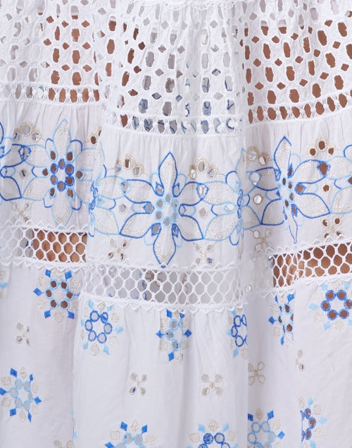 Appia Breathable White Cotton Dress with Intricate Embroidered Details