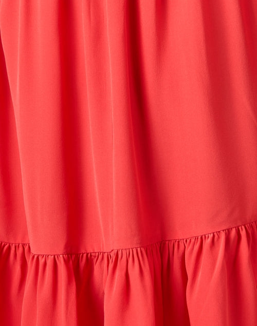 Exquisite Coral Print Silk Women's Dress by Pauline