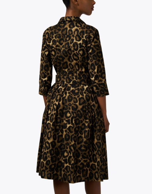 Audrey Stretch Cotton Dress with Stunning Leopard Print