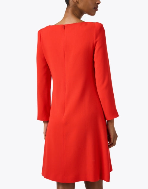 Stylish Vale Red Wool Crepe Women's Dress for Elegant Occasions