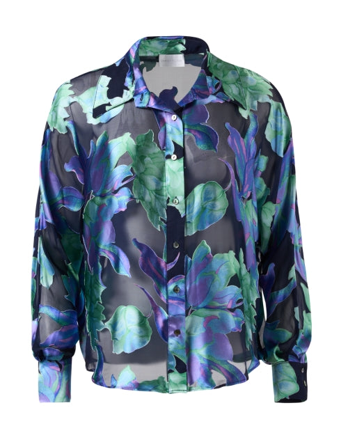 Stylish Christy Lynn Rosario Blouse with Vibrant Blue Floral Print