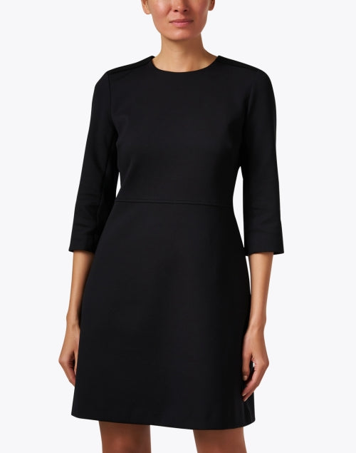 Elegant Black Knitted Sheath Dress for Classic American Luxury