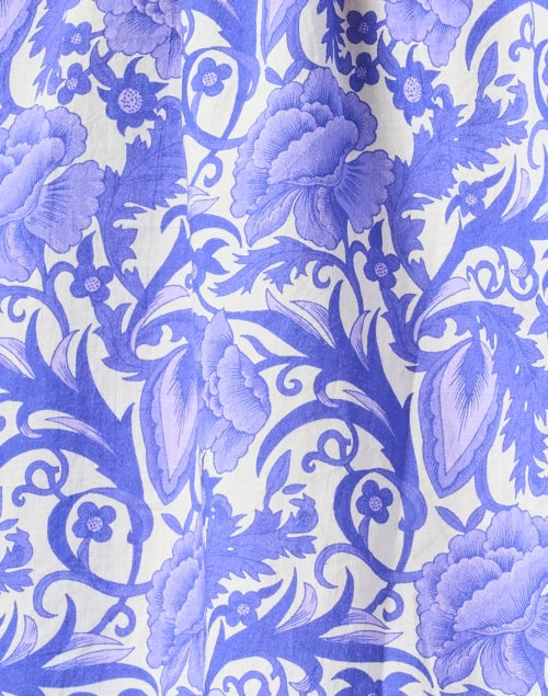 Stylish Havana Blue Floral Print 100% Cotton Women's Top