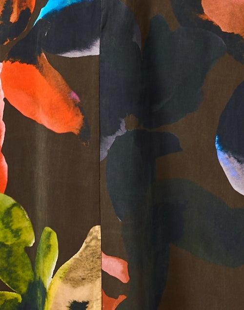 Stylish Brown Dress with Multi Floral Print