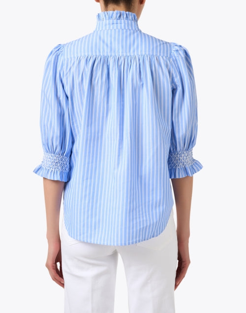 Percy Cotton Top with Blue and White Stripes - Ideal Coastal-Inspired Women's Fashion Piece