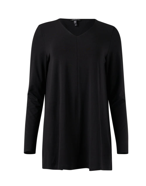 Stylish Black Stretch Jersey Relaxed-Fit Tunic Top